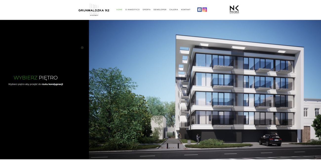 Projekt strony internetowej – Grunwaldzka92.pl – PixelSet